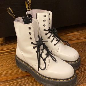 Platform White Doc Martens, women’s US 8